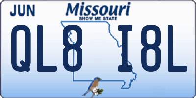 MO license plate QL8I8L