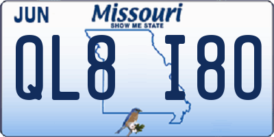 MO license plate QL8I8O