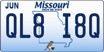 MO license plate QL8I8Q