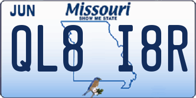 MO license plate QL8I8R