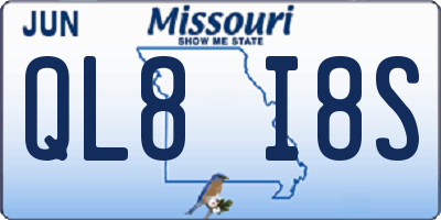 MO license plate QL8I8S