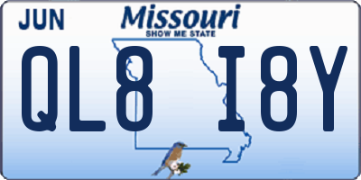MO license plate QL8I8Y