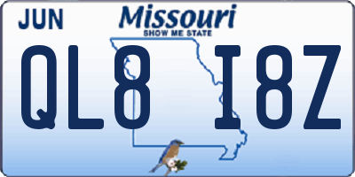 MO license plate QL8I8Z