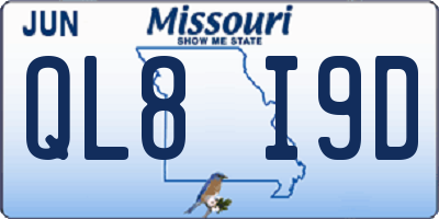 MO license plate QL8I9D