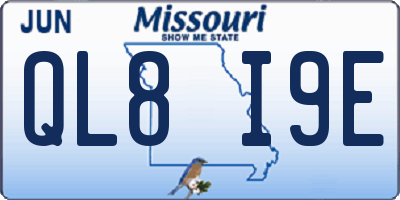 MO license plate QL8I9E