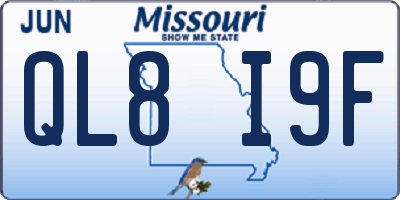 MO license plate QL8I9F