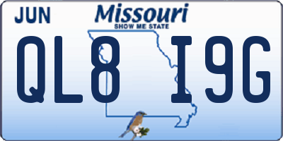 MO license plate QL8I9G
