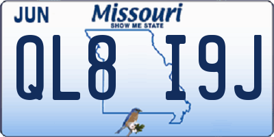 MO license plate QL8I9J