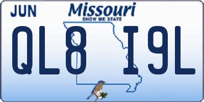 MO license plate QL8I9L