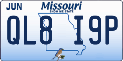 MO license plate QL8I9P