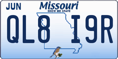 MO license plate QL8I9R