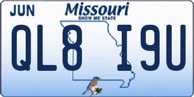 MO license plate QL8I9U