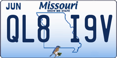 MO license plate QL8I9V