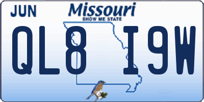 MO license plate QL8I9W
