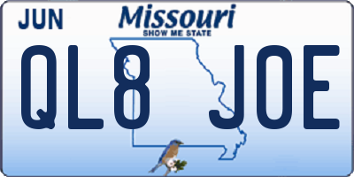 MO license plate QL8J0E
