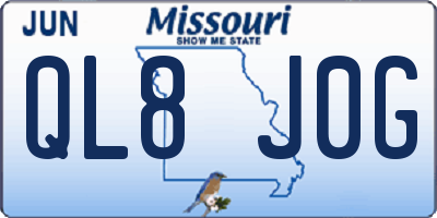 MO license plate QL8J0G