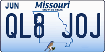 MO license plate QL8J0J