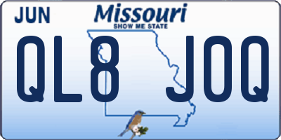 MO license plate QL8J0Q