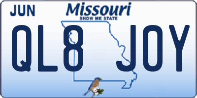 MO license plate QL8J0Y