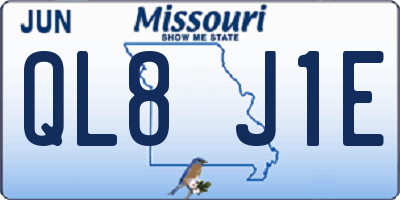 MO license plate QL8J1E