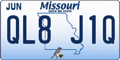 MO license plate QL8J1Q