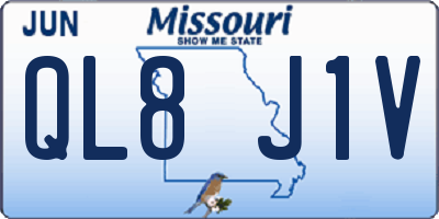 MO license plate QL8J1V