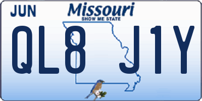 MO license plate QL8J1Y
