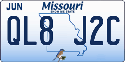 MO license plate QL8J2C