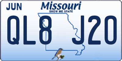 MO license plate QL8J2O