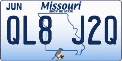 MO license plate QL8J2Q