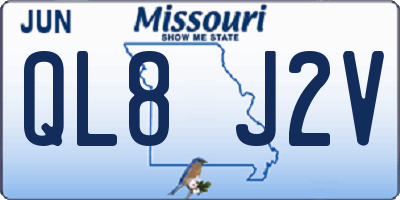 MO license plate QL8J2V