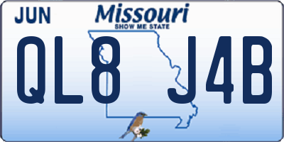 MO license plate QL8J4B