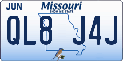 MO license plate QL8J4J