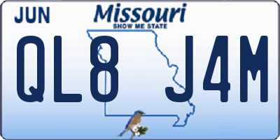 MO license plate QL8J4M