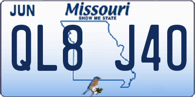 MO license plate QL8J4O
