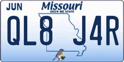 MO license plate QL8J4R