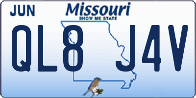 MO license plate QL8J4V