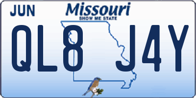 MO license plate QL8J4Y
