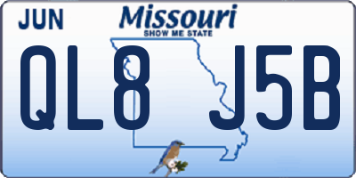 MO license plate QL8J5B