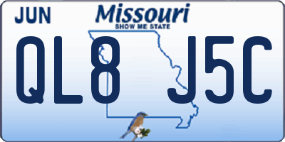 MO license plate QL8J5C