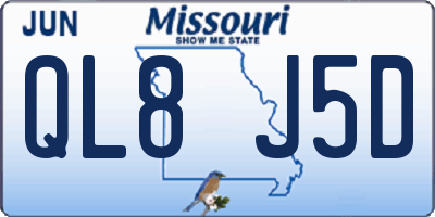 MO license plate QL8J5D