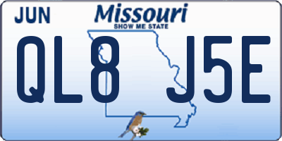 MO license plate QL8J5E