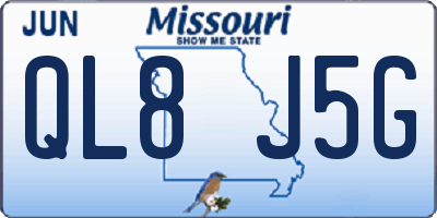 MO license plate QL8J5G