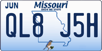 MO license plate QL8J5H
