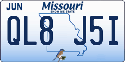 MO license plate QL8J5I