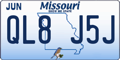 MO license plate QL8J5J