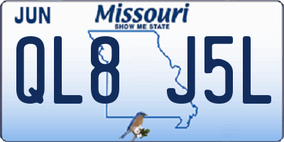 MO license plate QL8J5L