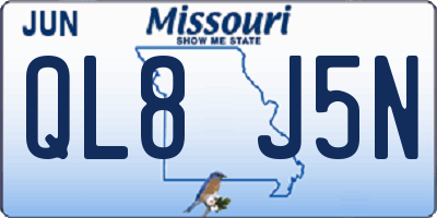 MO license plate QL8J5N