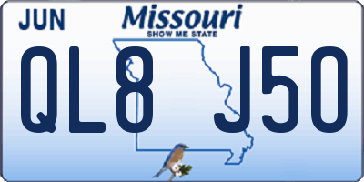 MO license plate QL8J5O