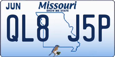 MO license plate QL8J5P